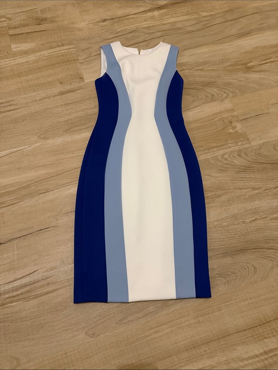 Calvin Klein Dresses & Skirts - Calvin Klein Sleeveless Colorblock Sheath Dress in White and Blues